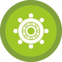 timón glifo multi circulo icono vector