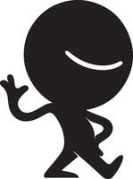 minimal Funny cartoon Character silhouette, silhouette, black color, white background 40 vector