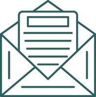 correo electrónico línea degradado redondo esquina icono vector