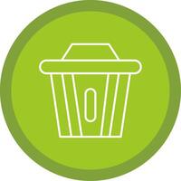 Recycle Bin Line Multi Circle Icon vector