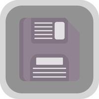 Floppy Disk Flat Round Corner Icon vector