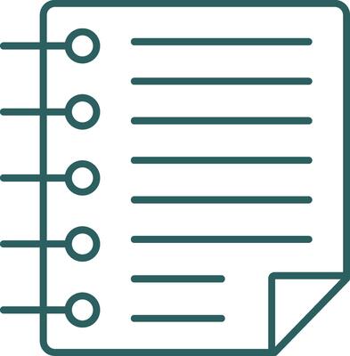 Notes Line Gradient Round Corner Icon