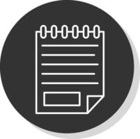 Note Line Grey Circle Icon vector