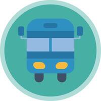 School Bus Flat Multi Circle Icon vector