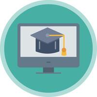 Mortarboard Flat Multi Circle Icon vector