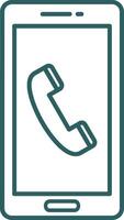 Phone Call Line Gradient Round Corner Icon vector