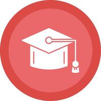 Mortarboard Glyph Multi Circle Icon vector