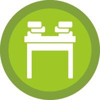 School Desk Glyph Multi Circle Icon vector