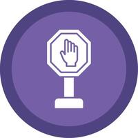 Stop Glyph Multi Circle Icon vector