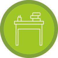 School Desk Line Multi Circle Icon vector