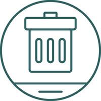 Garbage Line Gradient Round Corner Icon vector
