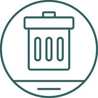 Garbage Line Gradient Round Corner Icon vector