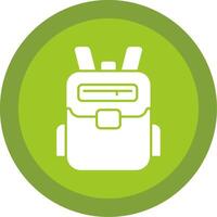 Backpack Glyph Multi Circle Icon vector