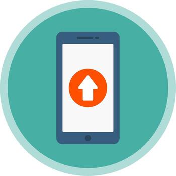 Upload Flat Multi Circle Icon vector