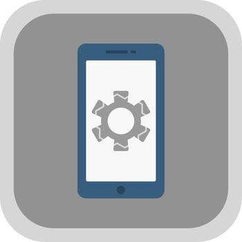 ajuste plano redondo esquina icono vector