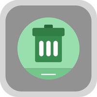 Garbage Flat Round Corner Icon vector