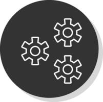 Setting Line Grey Circle Icon vector