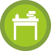 School Desk Glyph Multi Circle Icon vector