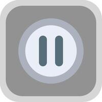 Pause Flat Round Corner Icon vector