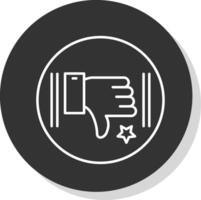 Dislike Line Grey Circle Icon vector