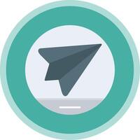 Paper Plane Flat Multi Circle Icon vector