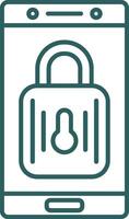 Lock Line Gradient Round Corner Icon vector