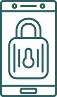 Lock Line Gradient Round Corner Icon vector