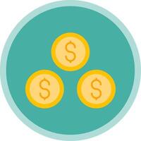 Dollar Coins Flat Multi Circle Icon vector