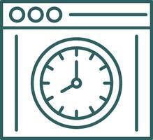 Time Maintenance Line Gradient Round Corner Icon vector