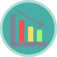 Line chart Flat Multi Circle Icon vector