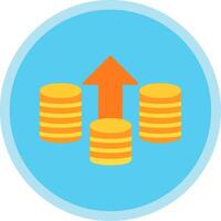 Coins Flat Multi Circle Icon vector