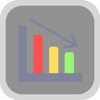 Line chart Flat Round Corner Icon vector