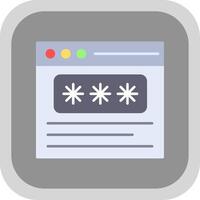 Password Flat Round Corner Icon vector