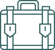 Suitcase Line Gradient Round Corner Icon vector