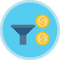 Sales Funnel Flat Multi Circle Icon vector