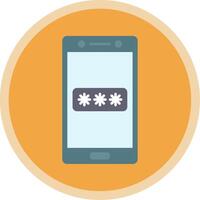 Password Flat Multi Circle Icon vector