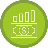 Money Growth Line Multi Circle Icon vector