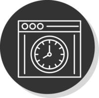 Time Maintenance Line Grey Circle Icon vector