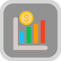 Line Chart Flat Round Corner Icon vector