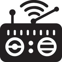 Minimal Radio Icon silhouette black color 14 vector