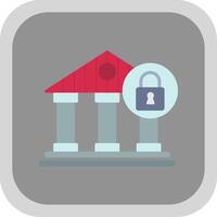 Bank Close Flat Round Corner Icon vector