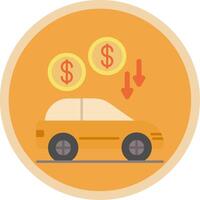 Car Loan Flat Multi Circle Icon vector