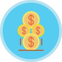 Coins Flat Multi Circle Icon vector