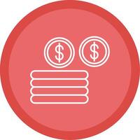 Coins Line Multi Circle Icon vector