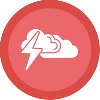 Thunder Glyph Multi Circle Icon vector