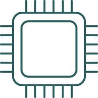 CPU Line Gradient Round Corner Icon vector