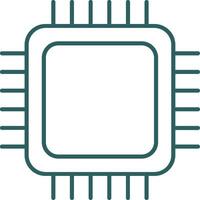 CPU Line Gradient Round Corner Icon vector