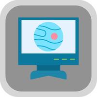 Live Stream Flat Round Corner Icon vector