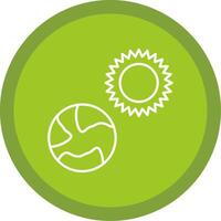 Earth Line Multi Circle Icon vector