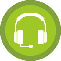 Headphones Glyph Multi Circle Icon vector